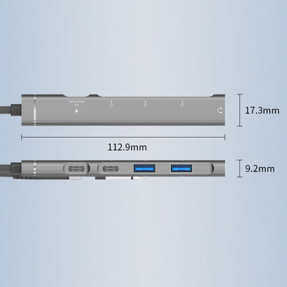 5 in 2 Multi-function HUB Adapter, USB-C / Type-C + 8 Pin, USB-C / Type-C + USB-A