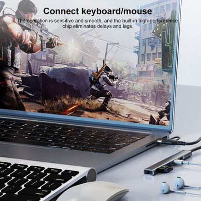 5 in 2 Multi-function HUB Adapter, USB-C / Type-C + 8 Pin, USB-C / Type-C + USB-A