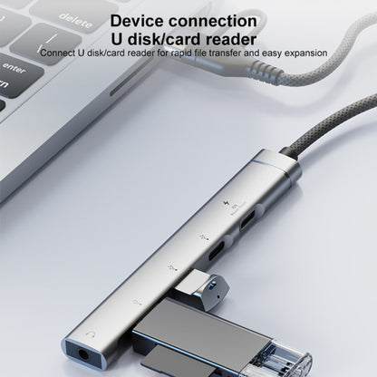 5 in 2 Multi-function HUB Adapter, USB-C / Type-C + 8 Pin, USB-C / Type-C + USB-A