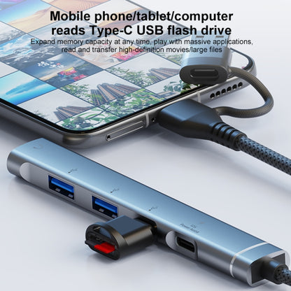5 in 2 Multi-function HUB Adapter, USB-C / Type-C + 8 Pin, USB-C / Type-C + USB-A
