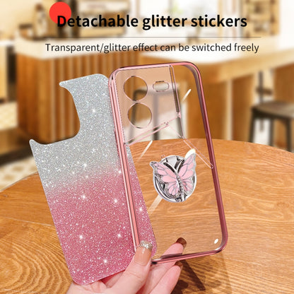 Plated Gradient Glitter Butterfly Holder TPU Phone Case, For Tecno Pova 6 Pro, For Tecno Spark 10C, For Tecno Spark 10 Pro, For Tecno Pop 5 Pro, For Tecno Spark Go 2022, For Tecno Pop 5 LTE, For Tecno Spark Go 2020