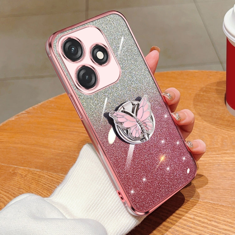 Plated Gradient Glitter Butterfly Holder TPU Phone Case, For Tecno Pova 6 Pro, For Tecno Spark 10C, For Tecno Spark 10 Pro, For Tecno Pop 5 Pro, For Tecno Spark Go 2022, For Tecno Pop 5 LTE, For Tecno Spark Go 2020