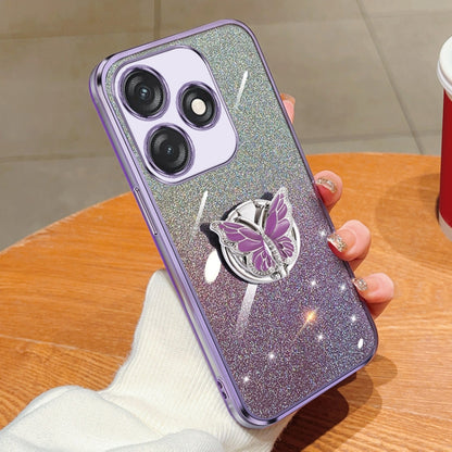 Plated Gradient Glitter Butterfly Holder TPU Phone Case, For Tecno Pova 6 Pro, For Tecno Spark 10C, For Tecno Spark 10 Pro, For Tecno Pop 5 Pro, For Tecno Spark Go 2022, For Tecno Pop 5 LTE, For Tecno Spark Go 2020