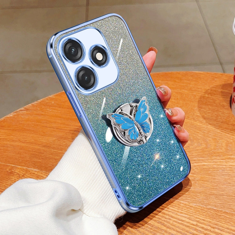 Plated Gradient Glitter Butterfly Holder TPU Phone Case, For Tecno Pova 6 Pro, For Tecno Spark 10C, For Tecno Spark 10 Pro, For Tecno Pop 5 Pro, For Tecno Spark Go 2022, For Tecno Pop 5 LTE, For Tecno Spark Go 2020