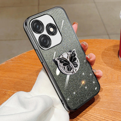 Plated Gradient Glitter Butterfly Holder TPU Phone Case, For Tecno Pova 6 Pro, For Tecno Spark 10C, For Tecno Spark 10 Pro, For Tecno Pop 5 Pro, For Tecno Spark Go 2022, For Tecno Pop 5 LTE, For Tecno Spark Go 2020