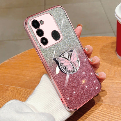 Plated Gradient Glitter Butterfly Holder TPU Phone Case, For Tecno Pova 6 Pro, For Tecno Spark 10C, For Tecno Spark 10 Pro, For Tecno Pop 5 Pro, For Tecno Spark Go 2022, For Tecno Pop 5 LTE, For Tecno Spark Go 2020