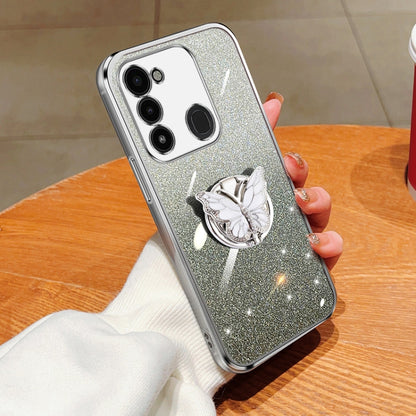 Plated Gradient Glitter Butterfly Holder TPU Phone Case, For Tecno Pova 6 Pro, For Tecno Spark 10C, For Tecno Spark 10 Pro, For Tecno Pop 5 Pro, For Tecno Spark Go 2022, For Tecno Pop 5 LTE, For Tecno Spark Go 2020