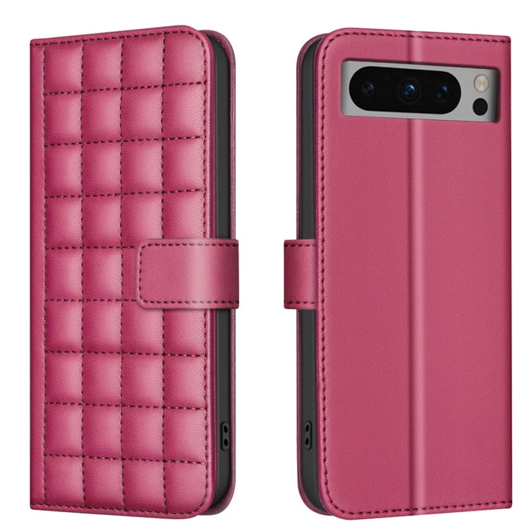 Square Texture Leather Phone Case, For Google Pixel 9 Pro, For Google Pixel 9, For Google Pixel 8a, For Google Pixel 8 Pro, For Google Pixel 8