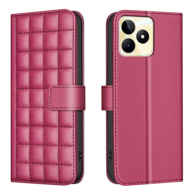Square Texture Leather Phone Case, For Realme 12 5G Global, For Realme 12+ 5G, For Realme 12 Pro 5G / 12 Pro+ 5G Global, For Realme 11 4G Global, For Realme 11 5G Global / 11X, For Realme C53, For Realme C55