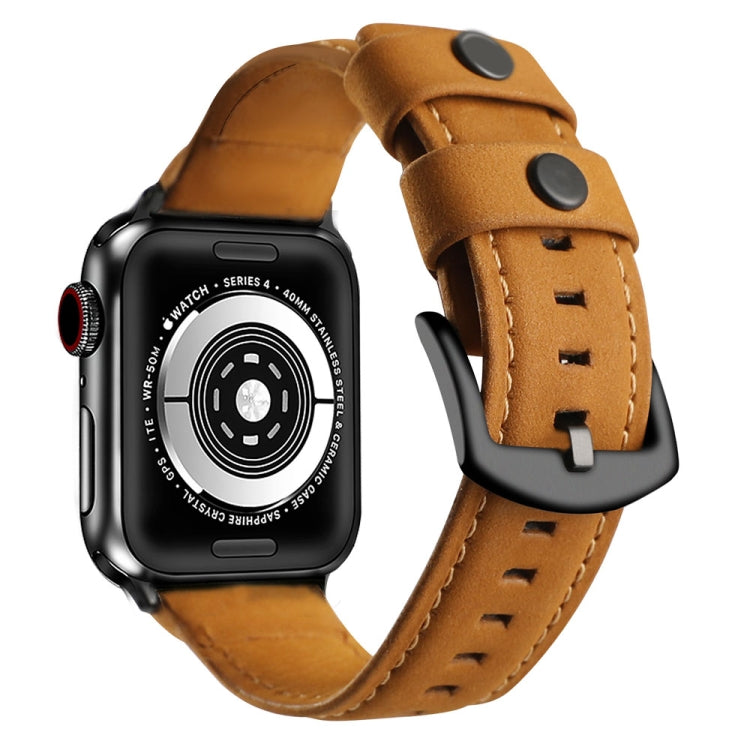 Genuine Leather Replacement Strap Watchband, For Apple Watch 5 & 4 40mm / 3 & 2 & 1 38mm