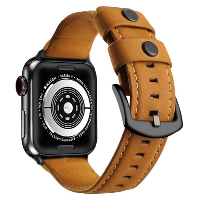 Genuine Leather Replacement Strap Watchband, For Apple Watch 5 & 4 40mm / 3 & 2 & 1 38mm, For Apple Watch 5 & 4 44mm / 3 & 2 & 1 42mm