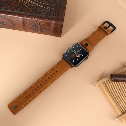 Genuine Leather Replacement Strap Watchband, For Apple Watch 5 & 4 40mm / 3 & 2 & 1 38mm