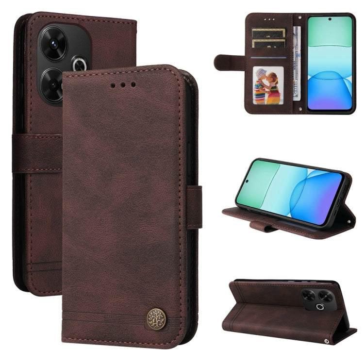 Skin Feel Life Tree Metal Button Leather Phone Case, For Redmi 14C 4G, For Redmi K70 Ultra, For Redmi 13 4G / Redmi Note 13R