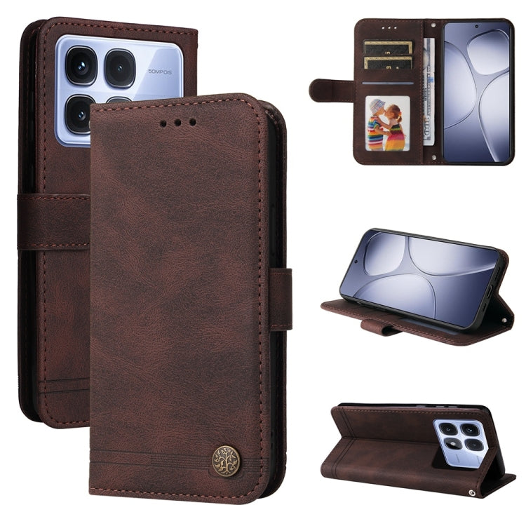 Skin Feel Life Tree Metal Button Leather Phone Case, For Redmi 14C 4G, For Redmi K70 Ultra, For Redmi 13 4G / Redmi Note 13R