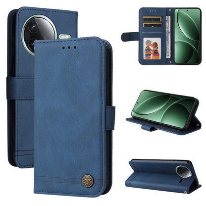 Étui de téléphone en cuir avec bouton métallique Arbre de vie, pour Redmi Note 14 4G 163.25mm Global, pour Redmi Note 14 5G, pour Redmi Note 14 Pro 5G / Note 14 Pro+ 5G, pour Redmi 14C 4G, pour Redmi K70 Ultra, pour Redmi 13 4G / Redmi Note 13R