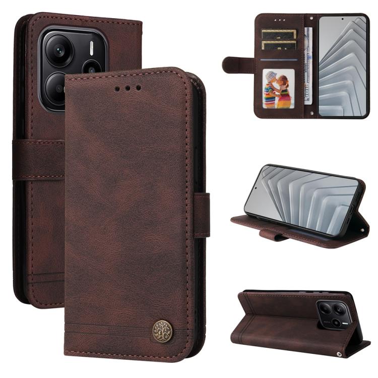 Skin Feel Life Tree Metal Button Leather Phone Case, For Redmi Note 14 4G 163.25mm Global, For Redmi Note 14 5G, For Redmi Note 14 Pro 5G / Note 14 Pro+ 5G, For Redmi 14C 4G, For Redmi K70 Ultra, For Redmi 13 4G / Redmi Note 13R