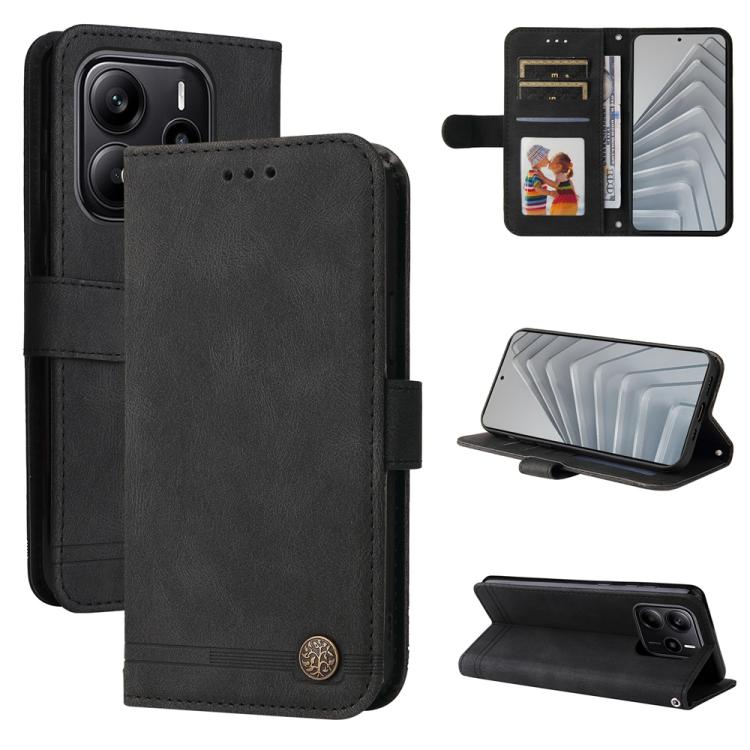 Skin Feel Life Tree Metal Button Leather Phone Case, For Redmi Note 14 4G 163.25mm Global, For Redmi Note 14 5G, For Redmi Note 14 Pro 5G / Note 14 Pro+ 5G, For Redmi 14C 4G, For Redmi K70 Ultra, For Redmi 13 4G / Redmi Note 13R