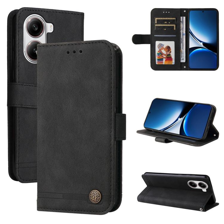 Étui de téléphone en cuir avec bouton métallique Arbre de vie, pour Redmi Note 14 4G 163.25mm Global, pour Redmi Note 14 5G, pour Redmi Note 14 Pro 5G / Note 14 Pro+ 5G, pour Redmi 14C 4G, pour Redmi K70 Ultra, pour Redmi 13 4G / Redmi Note 13R
