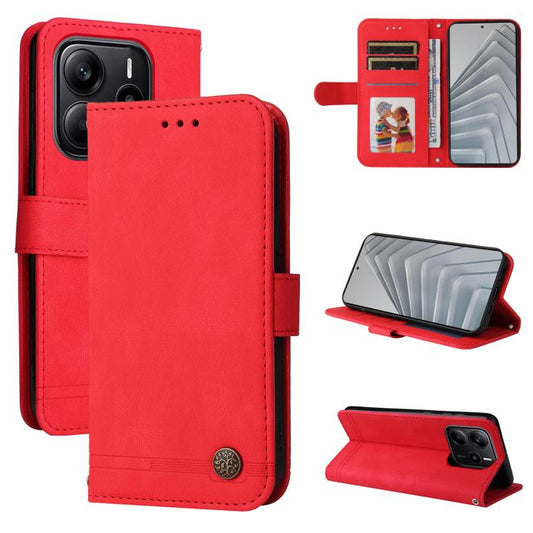 Skin Feel Life Tree Metal Button Leather Phone Case, For Redmi Note 14 4G 164.84mm, For Redmi Turbo 4 / Xiaomi Poco X7 Pro, For Redmi K80 Pro, For Redmi K80, For Redmi Note 14 4G 163.25mm Global, For Redmi Note 14 5G