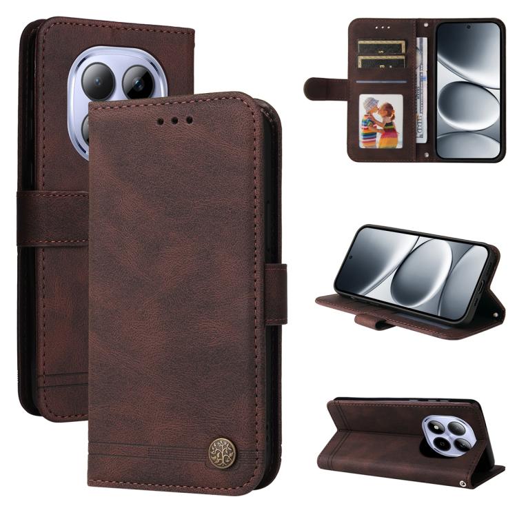 Skin Feel Life Tree Metal Button Leather Phone Case, For Redmi 15a 5G, For Redmi Turbo 5 Max 5G / Poco X8 Pro Max 5G, For Redmi Turbo 5 5G / Poco X8 Pro 5G, For Redmi Note 15 Pro+ 5G 163.3mm / Poco M8 Pro 5G                                             ...