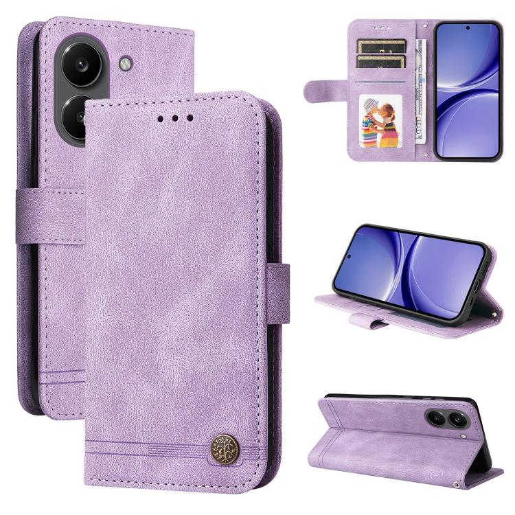 Skin Feel Life Tree Metal Button Leather Phone Case, For Redmi Note 17 5G / 4G Global 171mm, For Redmi Note 17 Pro+ 5G Global 163mm, For Redmi 17 5G / 4G Global 170mm, For Redmi 15a 5G, For Redmi Turbo 5 Max 5G / Poco X8 Pro Max 5G                     ...