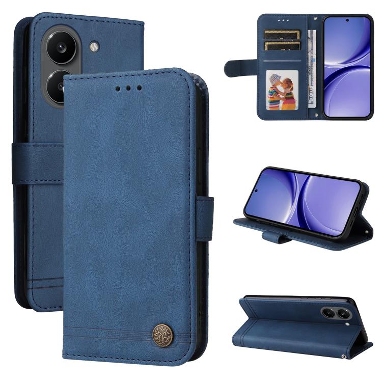 Skin Feel Life Tree Metal Button Leather Phone Case, For Redmi Note 17 5G / 4G Global 171mm, For Redmi Note 17 Pro+ 5G Global 163mm, For Redmi 17 5G / 4G Global 170mm, For Redmi 15a 5G, For Redmi Turbo 5 Max 5G / Poco X8 Pro Max 5G                     ...