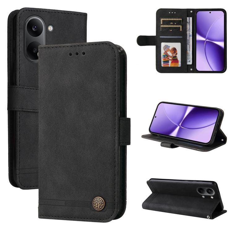 Skin Feel Life Tree Metal Button Leather Phone Case, For Redmi Note 17 5G / 4G Global 171mm, For Redmi Note 17 Pro+ 5G Global 163mm, For Redmi 17 5G / 4G Global 170mm, For Redmi 15a 5G, For Redmi Turbo 5 Max 5G / Poco X8 Pro Max 5G                     ...