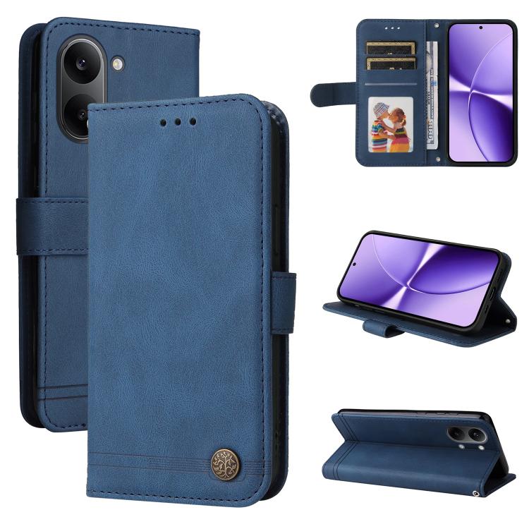 Skin Feel Life Tree Metal Button Leather Phone Case, For Redmi Note 17 5G / 4G Global 171mm, For Redmi Note 17 Pro+ 5G Global 163mm, For Redmi 17 5G / 4G Global 170mm, For Redmi 15a 5G, For Redmi Turbo 5 Max 5G / Poco X8 Pro Max 5G                     ...