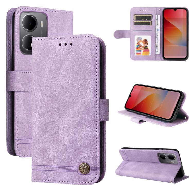 Skin Feel Life Tree Metal Button Leather Phone Case, For Redmi Note 17 5G / 4G Global 171mm, For Redmi Note 17 Pro+ 5G Global 163mm, For Redmi 17 5G / 4G Global 170mm, For Redmi 15a 5G, For Redmi Turbo 5 Max 5G / Poco X8 Pro Max 5G                     ...