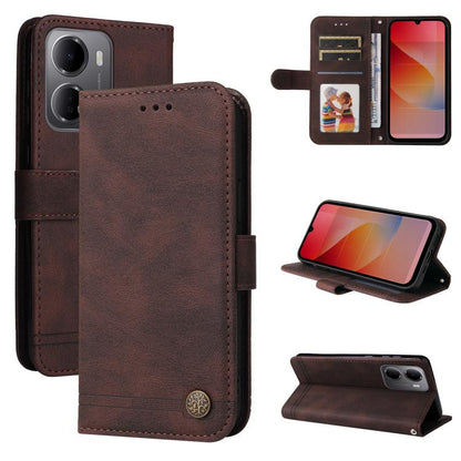 Skin Feel Life Tree Metal Button Leather Phone Case, For Redmi Note 17 5G / 4G Global 171mm, For Redmi Note 17 Pro+ 5G Global 163mm, For Redmi 17 5G / 4G Global 170mm, For Redmi 15a 5G, For Redmi Turbo 5 Max 5G / Poco X8 Pro Max 5G                     ...