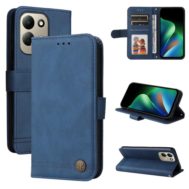 Skin Feel Life Tree Metal Button Leather Phone Case, For Redmi Note 17 5G / 4G Global 171mm, For Redmi Note 17 Pro+ 5G Global 163mm, For Redmi 17 5G / 4G Global 170mm, For Redmi 15a 5G, For Redmi Turbo 5 Max 5G / Poco X8 Pro Max 5G                     ...
