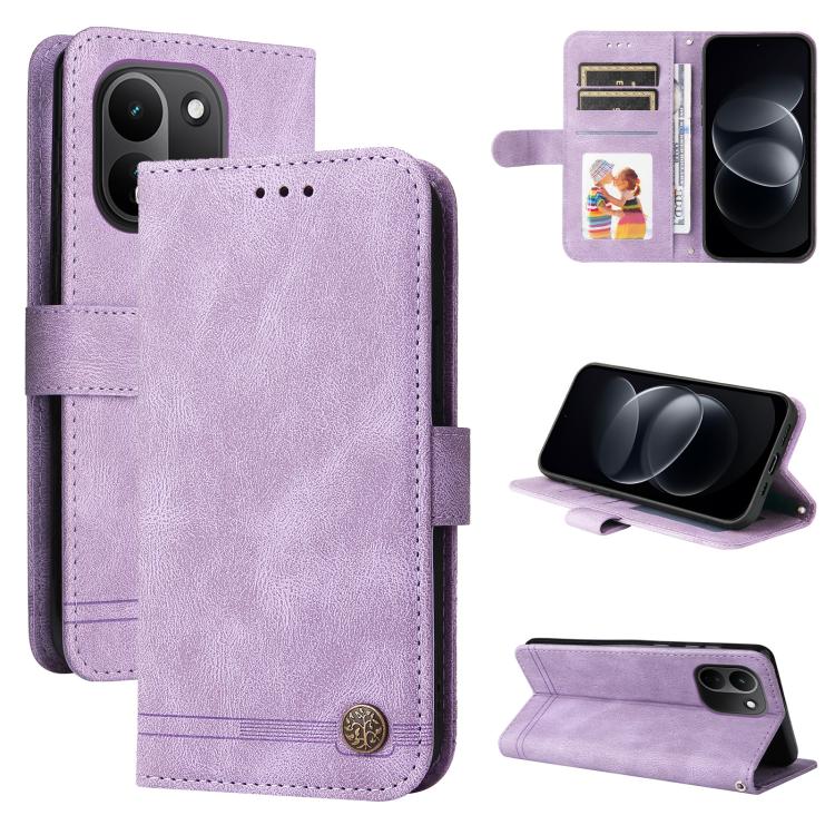 Skin Feel Life Tree Metal Button Leather Phone Case, For Redmi Note 17 5G / 4G Global 171mm, For Redmi Note 17 Pro+ 5G Global 163mm, For Redmi 17 5G / 4G Global 170mm, For Redmi 15a 5G, For Redmi Turbo 5 Max 5G / Poco X8 Pro Max 5G                     ...