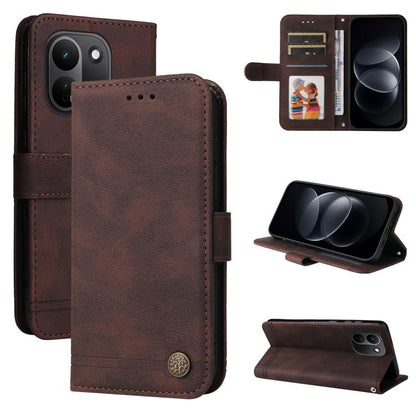 Skin Feel Life Tree Metal Button Leather Phone Case, For Redmi Note 17 5G / 4G Global 171mm, For Redmi Note 17 Pro+ 5G Global 163mm, For Redmi 17 5G / 4G Global 170mm, For Redmi 15a 5G, For Redmi Turbo 5 Max 5G / Poco X8 Pro Max 5G                     ...