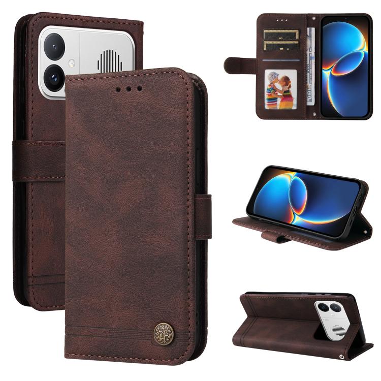 Skin Feel Life Tree Metal Button Leather Phone Case, For Redmi Note 17 5G / 4G Global 169.7mm, For Redmi 17C 5G, For Redmi Note 17 Pro+ 5G Global 163.4mm, For Redmi 17 5G / 4G Global 170mm, For Redmi K90 Max 5G / K90 Ultra 5G, For Redmi 15a 5G         ...