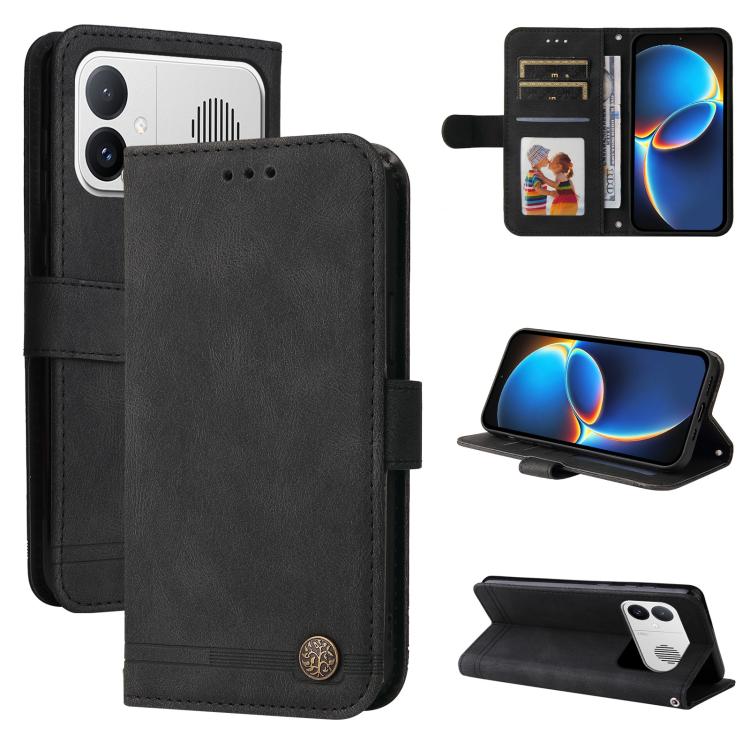 Skin Feel Life Tree Metal Button Leather Phone Case, For Redmi Note 17 5G / 4G Global 169.7mm, For Redmi 17C 5G, For Redmi Note 17 Pro+ 5G Global 163.4mm, For Redmi 17 5G / 4G Global 170mm, For Redmi K90 Max 5G / K90 Ultra 5G, For Redmi 15a 5G         ...