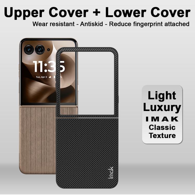 imak Ruiyi Series Carbon Fiber PU + PC Phone Case, For Motorola Razr 60 Ultra, For Motorola Razr 50 Ultra / Razr+ 2024, For Motorola Razr 50 / Razr 2024