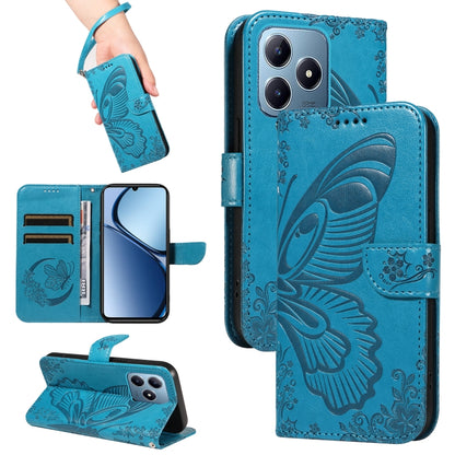 Swallowtail Butterfly Embossed Leather Phone Case, For Realme C85 5G/15X 5G India, For Realme C85 Pro 4G, For Realme 15T 5G, For Realme C71 4G India, For Realme 15 5G, For Realme 14x 5G, For Realme C63 / C61 Global