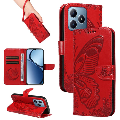 Swallowtail Butterfly Embossed Leather Phone Case, For Realme C85 5G/15X 5G India, For Realme C85 Pro 4G, For Realme 15T 5G, For Realme C71 4G India, For Realme 15 5G, For Realme 14x 5G, For Realme C63 / C61 Global