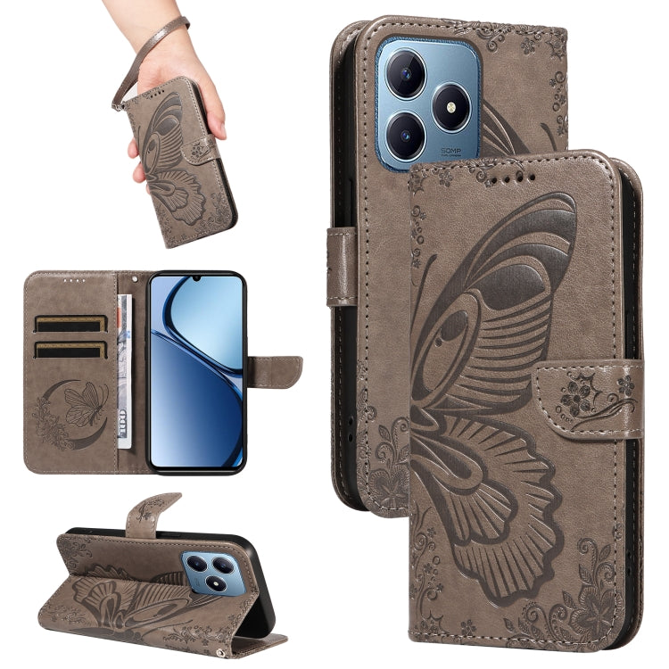 Swallowtail Butterfly Embossed Leather Phone Case, For Realme C85 5G/15X 5G India, For Realme C85 Pro 4G, For Realme 15T 5G, For Realme C71 4G India, For Realme 15 5G, For Realme 14x 5G, For Realme C63 / C61 Global
