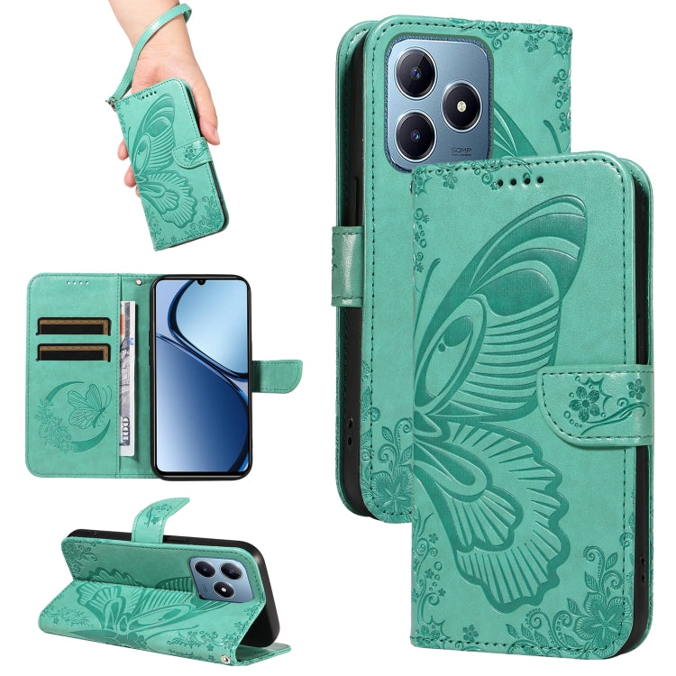Swallowtail Butterfly Embossed Leather Phone Case, For Realme C85 5G/15X 5G India, For Realme C85 Pro 4G, For Realme 15T 5G, For Realme C71 4G India, For Realme 15 5G, For Realme 14x 5G, For Realme C63 / C61 Global