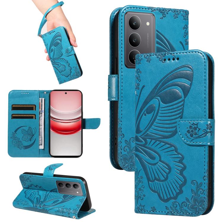 Swallowtail Butterfly Embossed Leather Phone Case, For Realme C85 5G/15X 5G India, For Realme C85 Pro 4G, For Realme 15T 5G, For Realme C71 4G India, For Realme 15 5G, For Realme 14x 5G, For Realme C63 / C61 Global