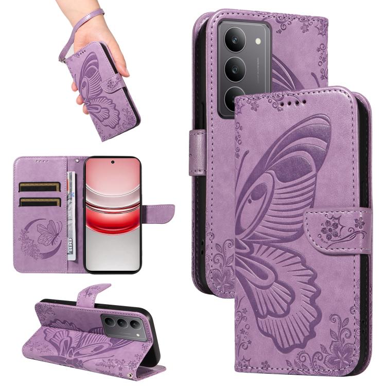 Swallowtail Butterfly Embossed Leather Phone Case, For Realme C85 5G/15X 5G India, For Realme C85 Pro 4G, For Realme 15T 5G, For Realme C71 4G India, For Realme 15 5G, For Realme 14x 5G, For Realme C63 / C61 Global