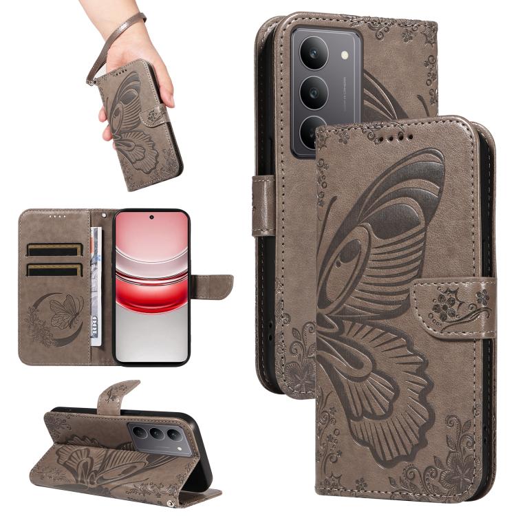 Swallowtail Butterfly Embossed Leather Phone Case, For Realme C85 5G/15X 5G India, For Realme C85 Pro 4G, For Realme 15T 5G, For Realme C71 4G India, For Realme 15 5G, For Realme 14x 5G, For Realme C63 / C61 Global