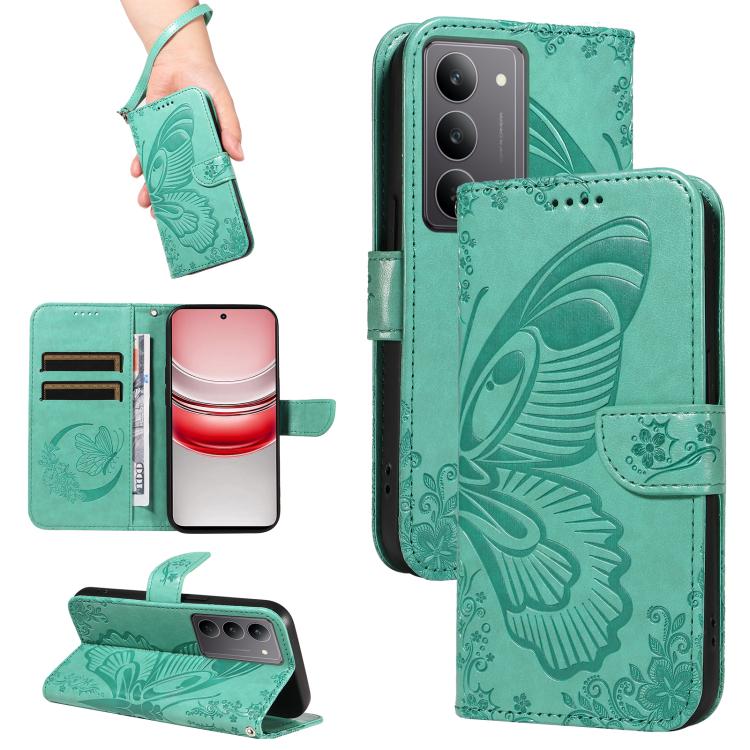 Swallowtail Butterfly Embossed Leather Phone Case, For Realme C85 5G/15X 5G India, For Realme C85 Pro 4G, For Realme 15T 5G, For Realme C71 4G India, For Realme 15 5G, For Realme 14x 5G, For Realme C63 / C61 Global