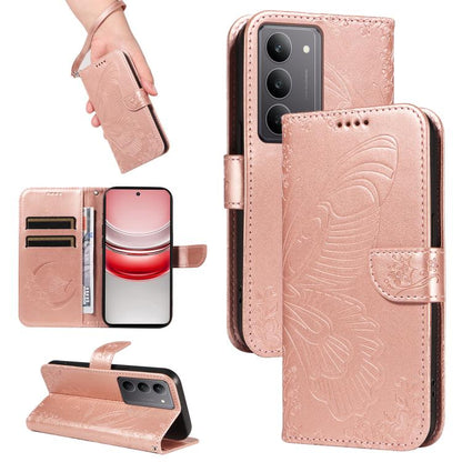 Swallowtail Butterfly Embossed Leather Phone Case, For Realme C85 5G/15X 5G India, For Realme C85 Pro 4G, For Realme 15T 5G, For Realme C71 4G India, For Realme 15 5G, For Realme 14x 5G, For Realme C63 / C61 Global