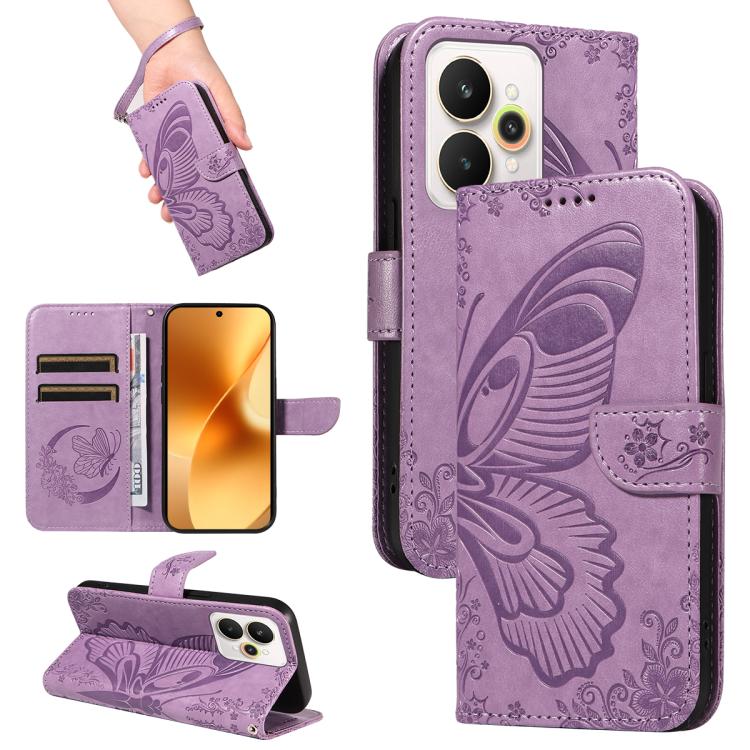 Swallowtail Butterfly Embossed Leather Phone Case, For Realme C85 5G/15X 5G India, For Realme C85 Pro 4G, For Realme 15T 5G, For Realme C71 4G India, For Realme 15 5G, For Realme 14x 5G, For Realme C63 / C61 Global