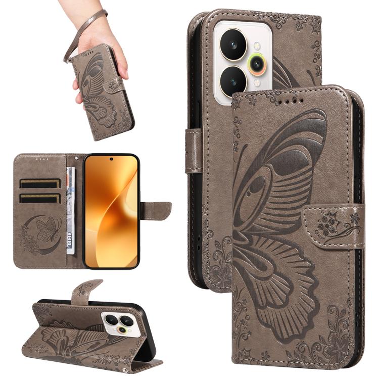 Swallowtail Butterfly Embossed Leather Phone Case, For Realme C85 5G/15X 5G India, For Realme C85 Pro 4G, For Realme 15T 5G, For Realme C71 4G India, For Realme 15 5G, For Realme 14x 5G, For Realme C63 / C61 Global