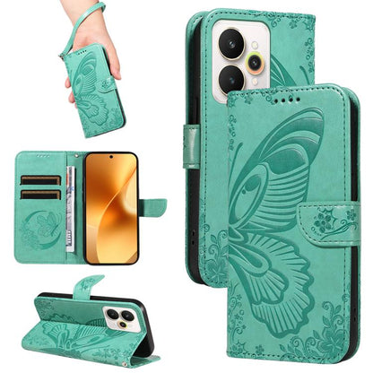 Swallowtail Butterfly Embossed Leather Phone Case, For Realme C85 5G/15X 5G India, For Realme C85 Pro 4G, For Realme 15T 5G, For Realme C71 4G India, For Realme 15 5G, For Realme 14x 5G, For Realme C63 / C61 Global