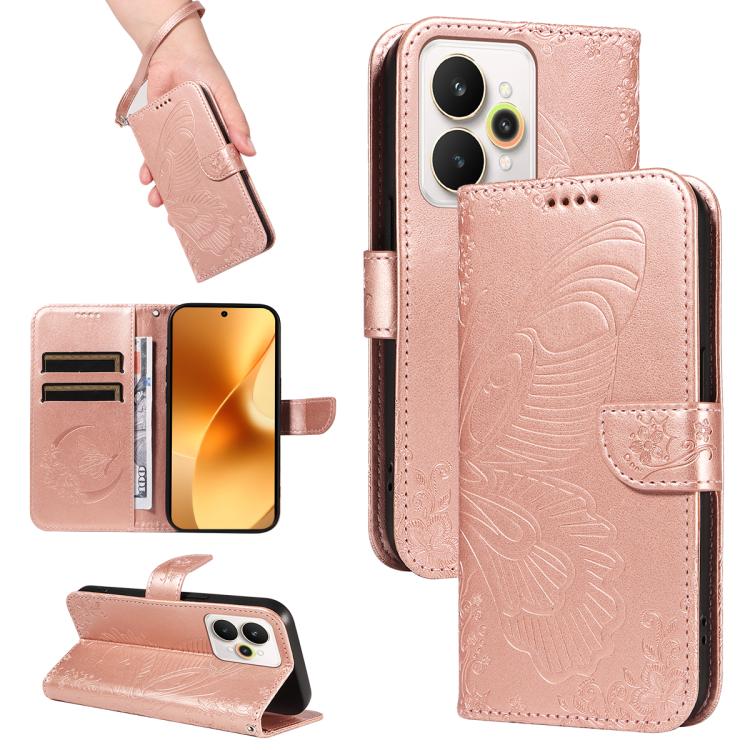 Swallowtail Butterfly Embossed Leather Phone Case, For Realme C85 5G/15X 5G India, For Realme C85 Pro 4G, For Realme 15T 5G, For Realme C71 4G India, For Realme 15 5G, For Realme 14x 5G, For Realme C63 / C61 Global