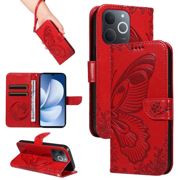 Swallowtail Butterfly Embossed Leather Phone Case, For Realme C85 5G/15X 5G India, For Realme C85 Pro 4G, For Realme 15T 5G, For Realme C71 4G India, For Realme 15 5G, For Realme 14x 5G, For Realme C63 / C61 Global